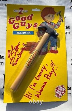 JSA Authentic Edan Gross Auto Chucky 9 Toy Hammer Prop Good Guys Child's Play