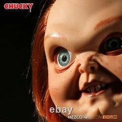 Mezco Child's Play Sneering Chucky 15 Inch Talking Doll Dented Box New In Stock