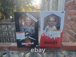 Mezco Child's Play Talking 15 inches Chucky and Tiffany Dolls