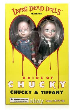Mezco LDD Living Dead Dolls Bride of Chucky Chucky & Tiffany Child's Play Set