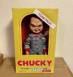 Mezco Toys Child's Play Chucky Sneering Talking Doll 15 Inches Tall