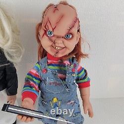 Mezco Toyz Child's Play Talking Scarred Chucky & Bride 15 Figure Doll Working