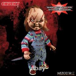 NEW! Mezco Toyz Child's Play Talking Scarred Chucky 15-Inch Doll