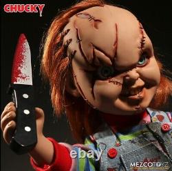 New But Opened Child's Play Chucky Scarred 15 Mezco Talking Mega Scale Doll