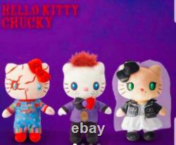 New Sanrio Japan + Usj Halloween Hello Kitty + Childs Play Chucky Plush Trio