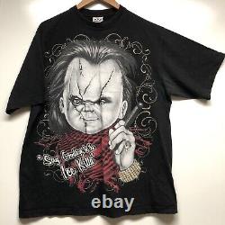 RARE Vintage Childs Play Chucky Doll Horror Scarface Tony Montana Shirt 90s NICE