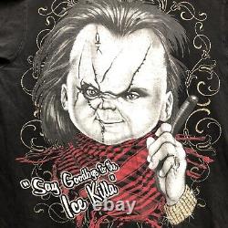 RARE Vintage Childs Play Chucky Doll Horror Scarface Tony Montana Shirt 90s NICE