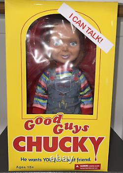 SEALED NEW Mezco Child's Play Good Guys 15 Talking Happy Chucky Action Figure