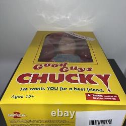 SEALED NEW Mezco Child's Play Good Guys 15 Talking Happy Chucky Action Figure