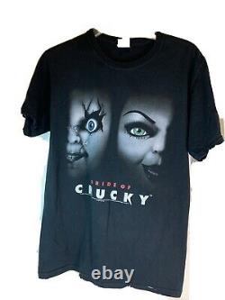VTG 90s BRIDE OF CHUCKY Child's Play Movie Small Promo T-Shirt Horror Film