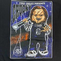 Vintage Blinged Out Chucky Child's Play T-Shirt Sz XL Rap Tee Freddy Kruger