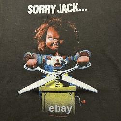 Vintage Childs Play 2 Shirt Adult Extra Large Black Movie Chucky Horror 90s Mens