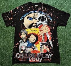 Vintage Chucky Shirt AOP Child's Play Movie Promo Horror Film Red Halloween RARE