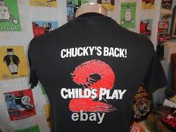 Vtg 1990 Child's Play 2 Horror Movie Promo Sorry Jack Chucky's Back T Shirt L